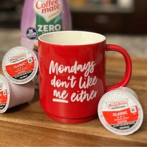 Threshold Stoneware Mug “Mondays Don’t Like Me Either” (Red)
